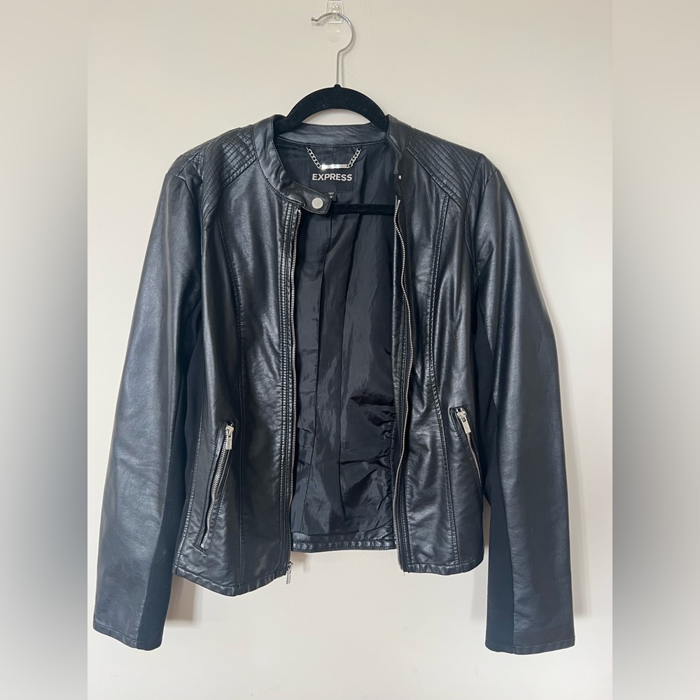 Women’s Faux Leather Black Jacket
